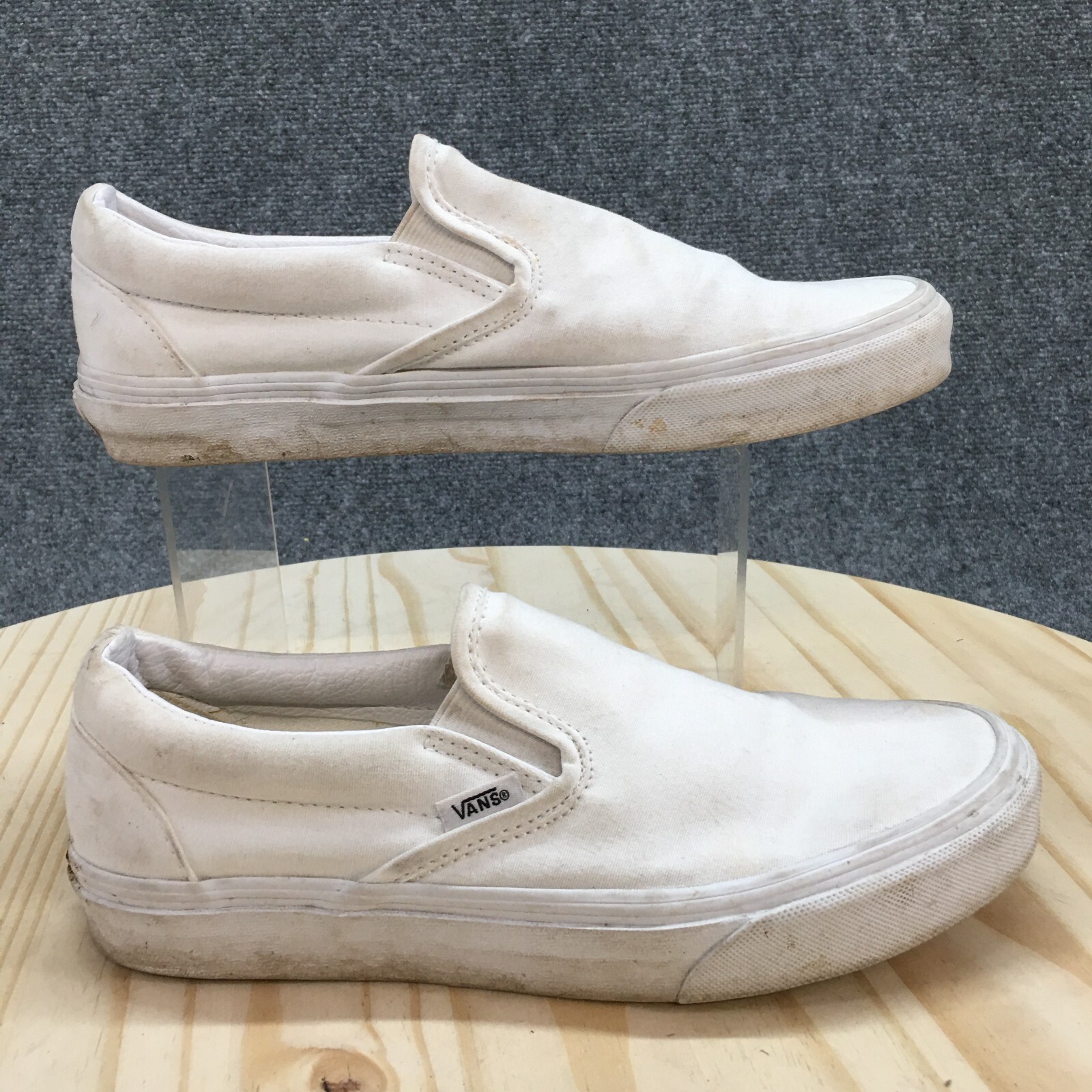 Vans Classic Slip On Skate Shoes Mens 7 Womens 8.5 White-image