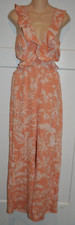H M Cut-out Flounce-trimmed Floral print Jumpsuit Size M NWT