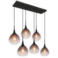 HäNgelampe Pendellampe Esstischlampe Rauchglas 6 Flammig Biglight