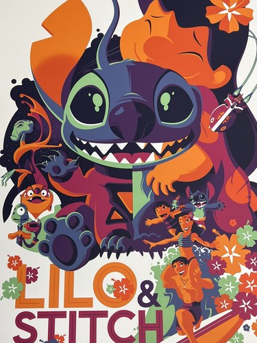 Tom Whalen Disney 2015 Lilo & Stitch S/N Screenprint Poster Print - Picture 2 of 3