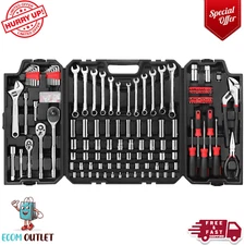 Juego de herramientas para mecánica de 248 piezas, vasos mixtos de uso general U