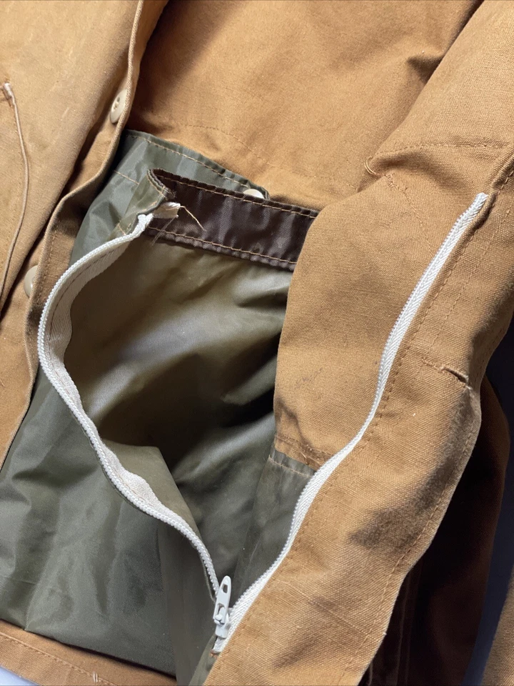 Jaqueta de caça vintage personalizada anos 70 G GG bolsos internos externos veado pato  - Imagem 3 de 4