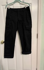 a new day Women's Pants Solid Size 8 Black Stretch Elastizado