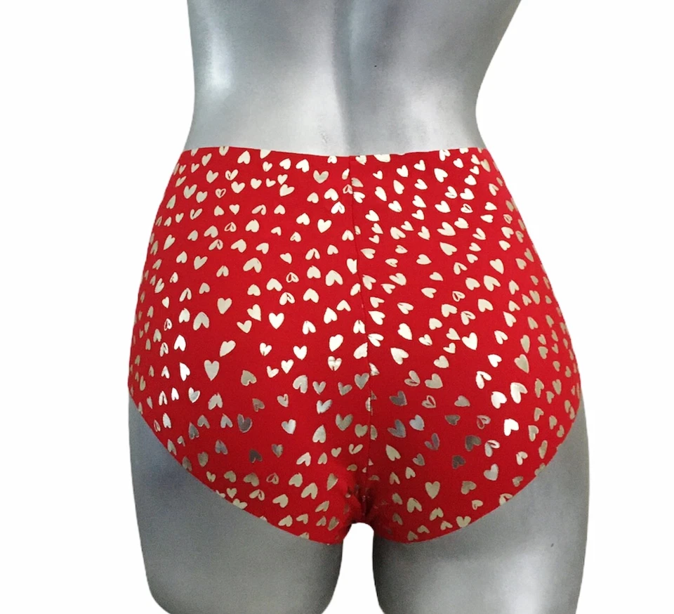 Victorias Secret 性感幻觉 No Show 珠光 Midi 短内裤心形红色 M NWT — 第 4/4 张图片