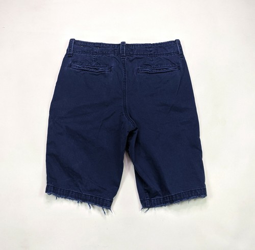 Hollister Mens Bermuda Frayed Hem Size 30 Navy Chino Shorts - Picture 2 of 4