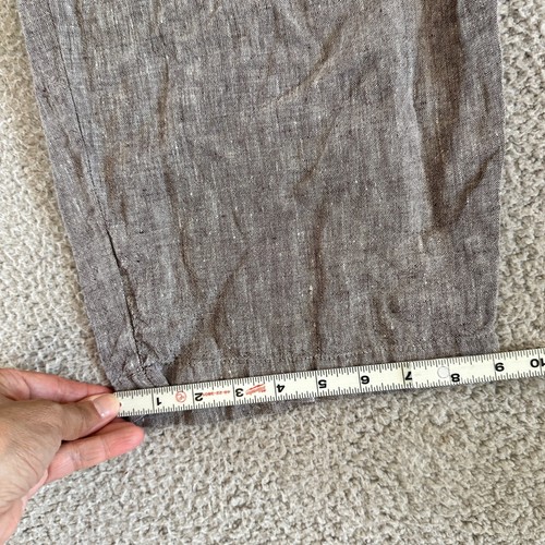 Len Ok Lenok Linen Pants Size 3XL Lagenlook Wide Leg Comfort Brown - Picture 21 of 23