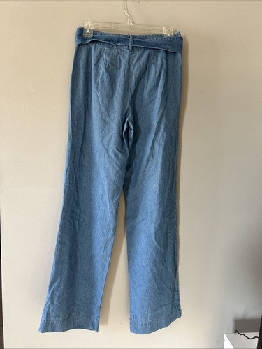 Draper James Chambray Wide Leg Soft Denim Pants Sz 0, Inseam 33” Reg$98 - Picture 4 of 7