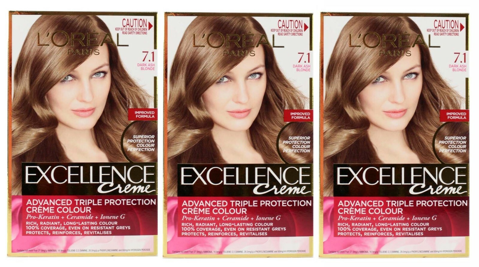 3 X L Oreal Healthy Look Creme Gloss Hair Color Dark Blonde Latte