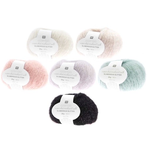 Rico Essentials Garn Super Kid Mohair liebt Seide glamourös glitzernde Wolle 25g - Bild 4 von 13