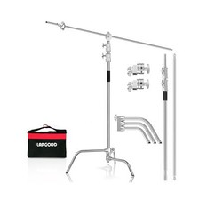 100 Stainless Steel Heavy Duty C Stand with Boom Arm - Max Height 10.8ft/330...