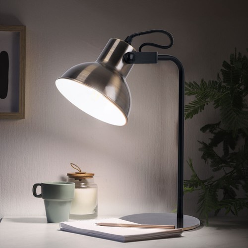 Tischleuchte Lampe Nachttischleuchte Retro Leseleuchte verstellbar messing antik - Bild 7 von 9