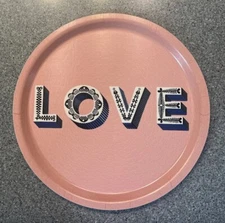 Asta Barrington Pale Pink Love Round Tray (31cm) New
