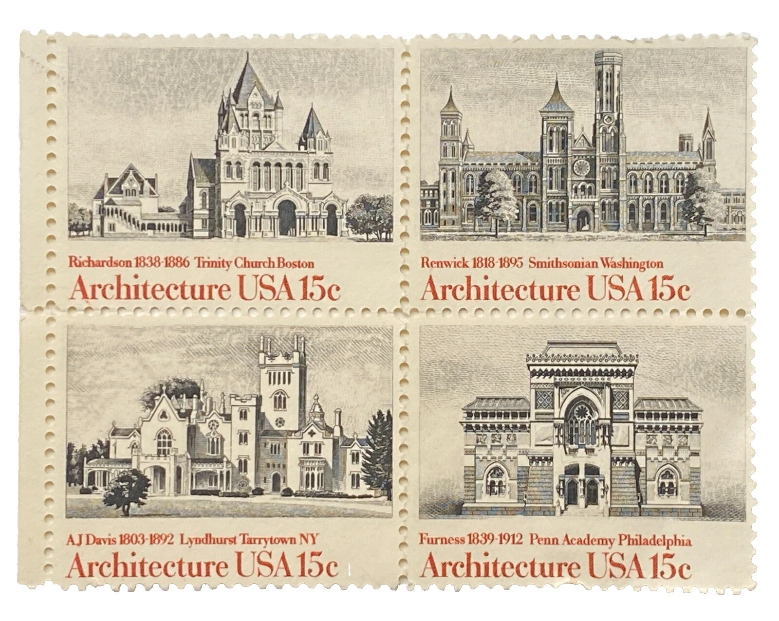 Arquitectura Multi-color de sellos de Estados Unidos