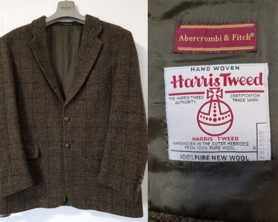 Vintage Men's Abercrombie & Fitch Harris Tweed Wool Blazer Vintage Men's Abercrombie & Fitch Harris Tweed Wool Blazer