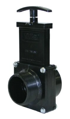 Valterra 7208 ABS Gate Valve Black 2 FPT x MPT 40psi