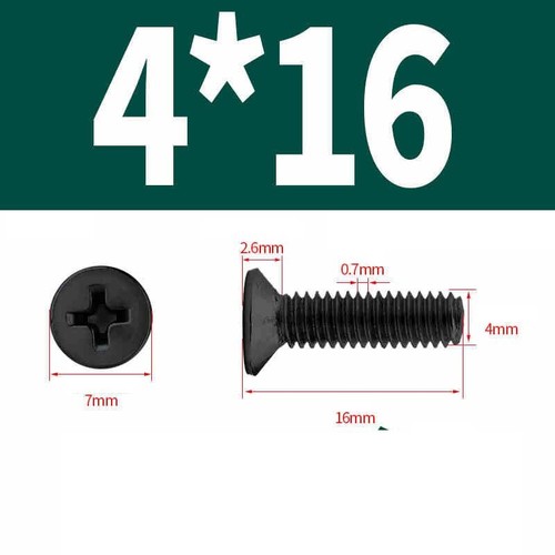 Countersunk Machine Screws Nickel Plated / Black Steel Phillips Head Bolts M2-M6 - Picture 73 of 99