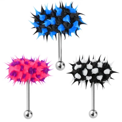 Vibrating Tongue Ring Stud Barbell Stainless Steel Body Piercing Jewelry Bla LVE