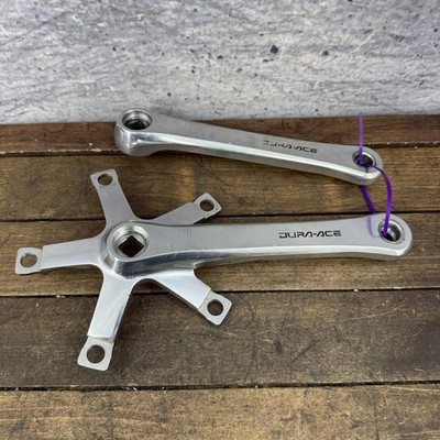 パーツ Shimano DURA-ACE Pitch 10 Cranks 170mm Vintage Shimano Dura-Ace FC-7400 Crankset 170mm 130 BCD Arms Only