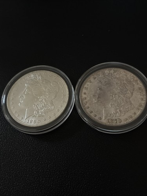 #ad #ad 2 Morgan Silver Dollars. 1880 O amp; 1879 S. Very Good Condition w Clear Details. $149.95