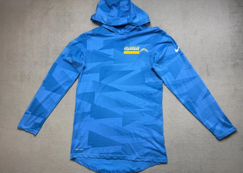 Los Angeles Chargers Training Hooded Long sleeve Shirt Nike Mens Size L Blue