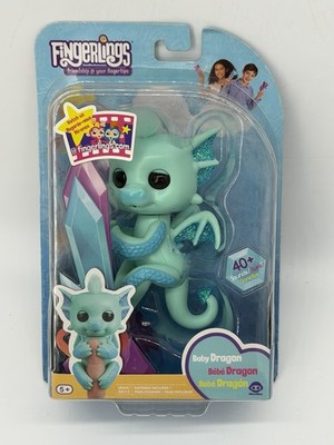 Fingerlings Glitter Baby Dragon (Teal) Noa Interactive Electronic Pet - Sealed