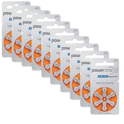 POWER-ONE 60 x VARTA PowerOne P13 PR48 Hörgerätebatterien Knopfzellen 10x 6er +MHD 2028+