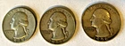 Lot of 3 Washinton Head Quarter silver 1949 D 1952 D 1956