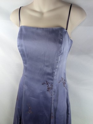 Coty USA Purple Evening Gown Cascading Glitter Floral Vertical Vines Size Medium