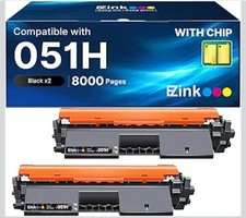 2-Pack 051 051H CRG-051H Toner Cartridges Compatible Replacement For Canon Black