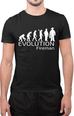 Lustiges Evolution Feuerwehrmann Feuerwehr Wasser Herren Neuheit Oberteil T-Shirt