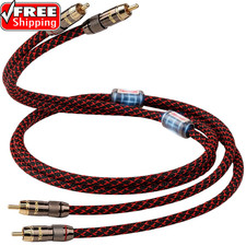 Audiophile RCA to RCA Audio Cable with 4-Core-Ofc Shielded RCA Stereo Cables for