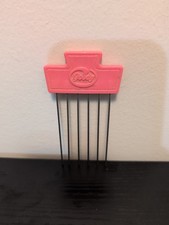 Vintage 80s Goody Hair Pick Comb Tease Lift Metal Purse Travel Pink 3.5