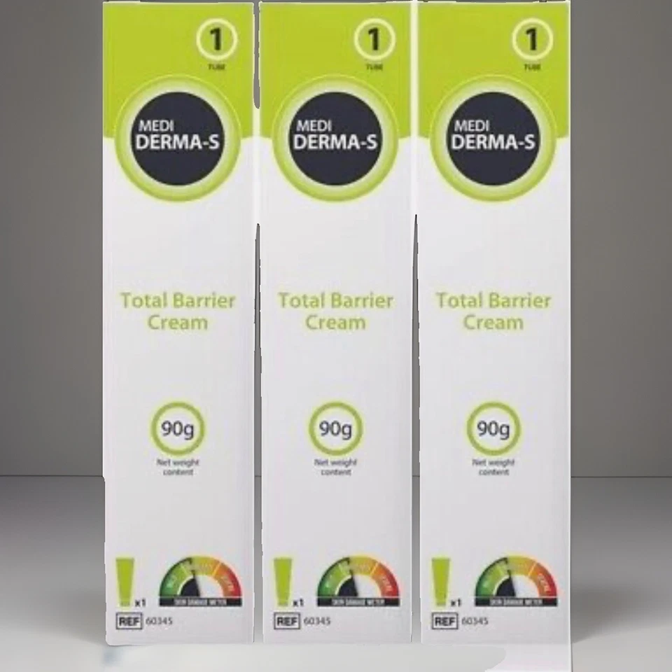 3 x Medi Derma S Total barrier cream (3 tubes of 90g) - Free P&P - Brand New