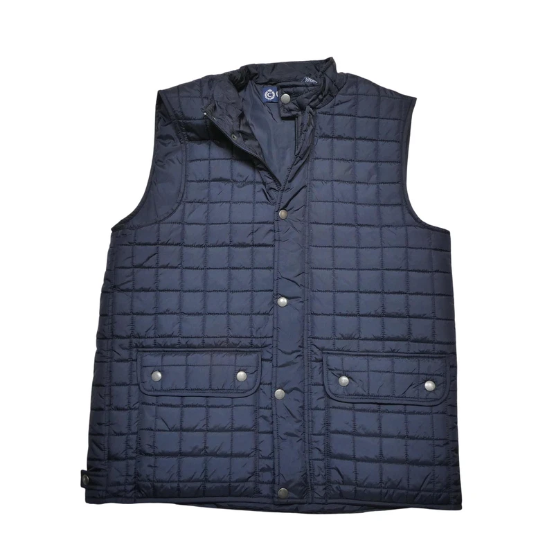 Chaps navy quilted puffer vest, M