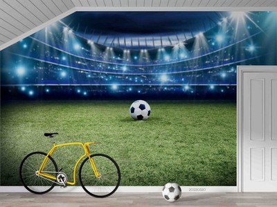 3D Football Stadium Night Scene Wall Murals Wallpaper Murals Wall Sticker
