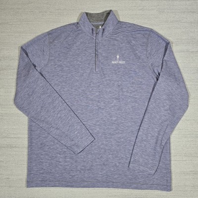 Johnnie-O Jameson 1/4 Zip Pullover Mens XL Payne's Valley Logo Purple Striped