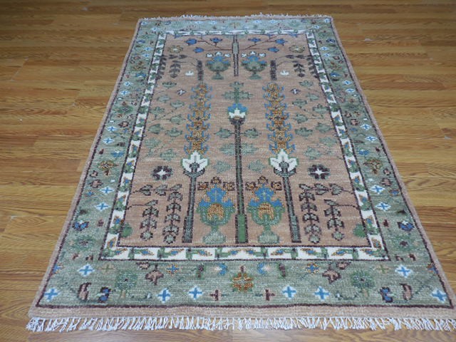 Turkish Oushak Rug,Modern Multicolored Handmade Bohemian  Rug 4x6 Ft