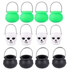 12pcs Halloween Witch Bucket Candy Container Black White Green candy storage box
