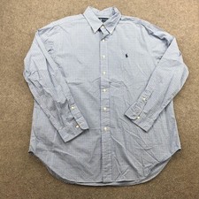 Ralph Lauren Shirt Mens XL Blue Plaid Long Sleeve Button Down Pony Logo