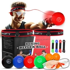 Soul Shift Boxing Reflex Ball – 4-Level Family Training Pack | Safety Glasses...