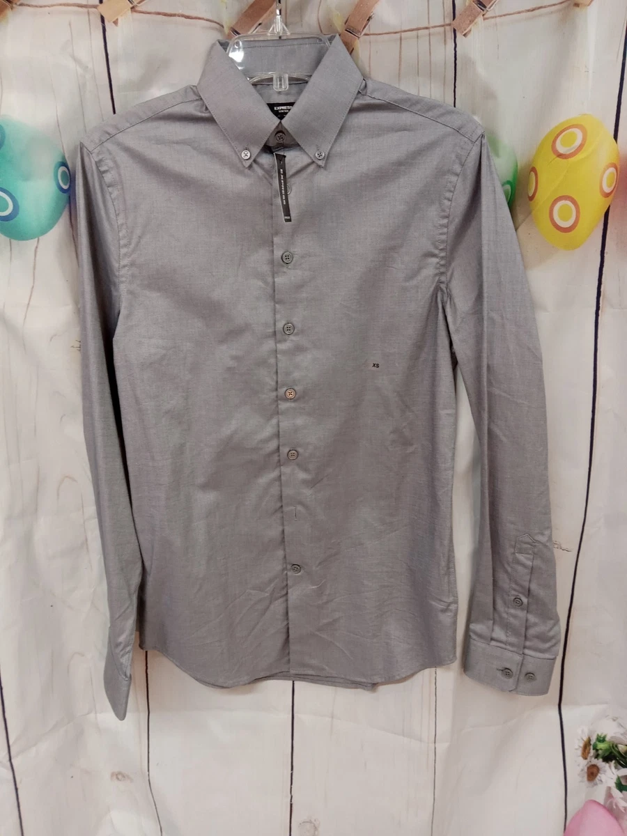 men's fitted button down dress shirts Performance Button Down Dress Shirt, Storm Gray / S