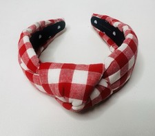 Lele Sadoughi Red and White Plaid Headband