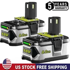 2PACK 8000mAh For RYOBI 18V Battery One Plus High Capacity P108 Lithium-Ion P108