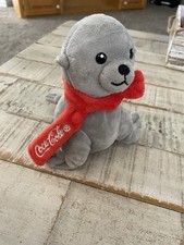 Coca-Cola Pop Can Collectible SEAL With Coca-Cola Scarf 5" Plush Series No Can 