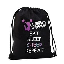 Cheer Drawstring Bag for Cheerleading Gifts Eat Sleep Cheer Gym Cheer Team Gi...