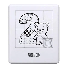 'Number 2 Birthday Bear' Sliding Puzzle (PZ00040292)
