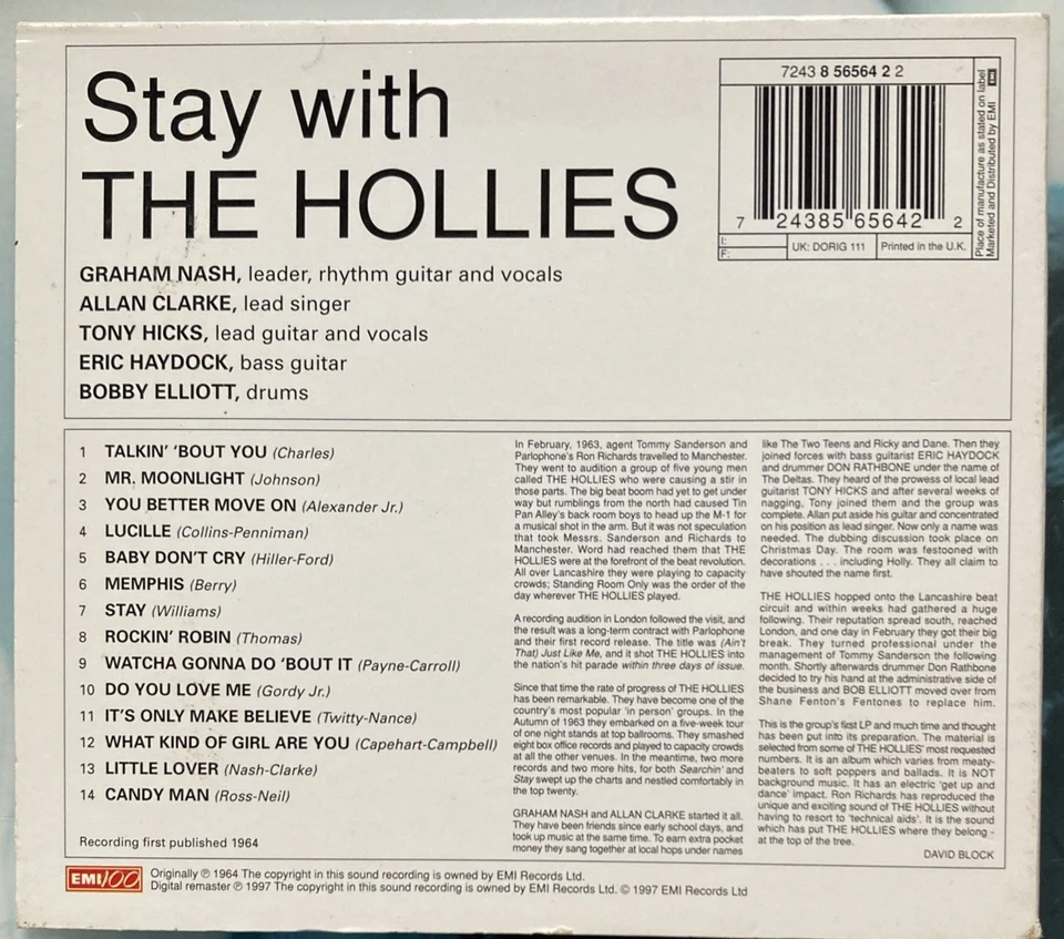 The HOLLIES Stay With The Hollies CD Digipak 1997 Both Mono & Stereo Versions VG - Image 2 of 4