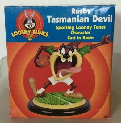 LOONEY TUNES TASMANIAN DEVIL RUGBY FIGURINE EN RESINE ULTRA RARE ! SPORTING TBE - Photo 1/4