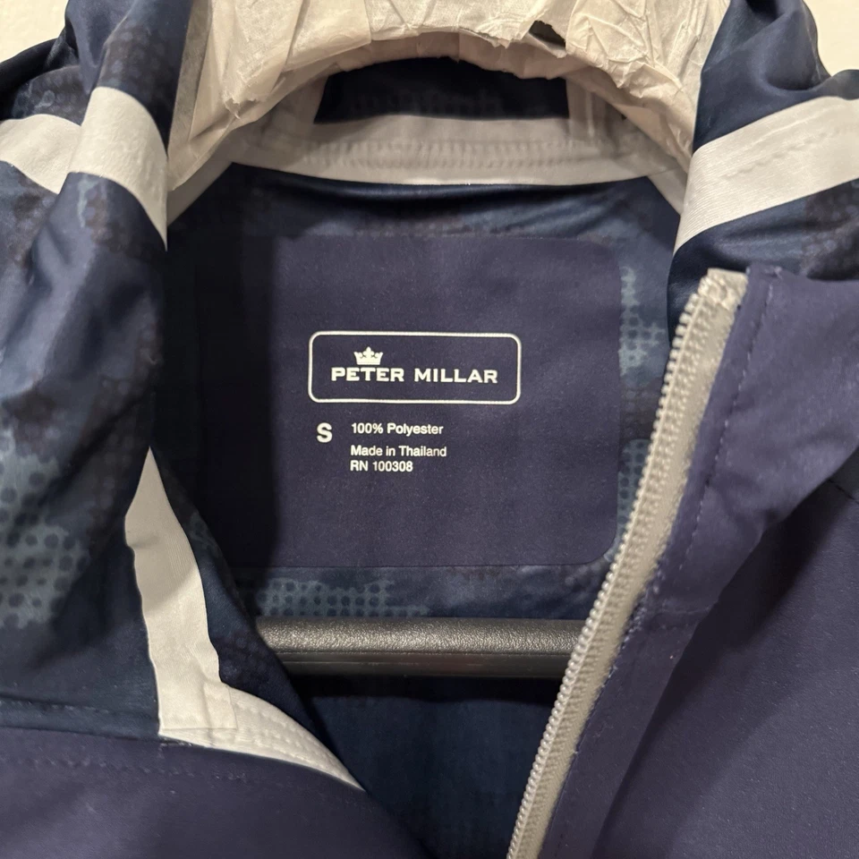 Chaqueta de lluvia Peter Millar talla pequeña azul marino nueva con etiquetas $195 Foto 4 de 4