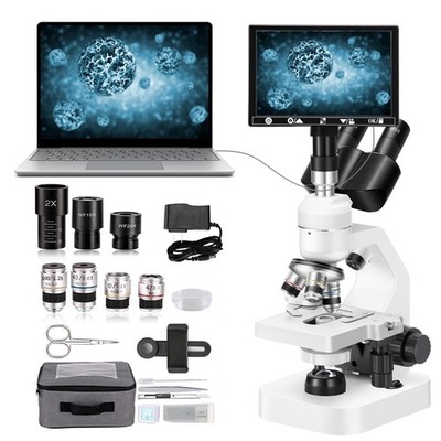 40 X -2000 X Trinocular LED Lab Compound Microscope with Double Layer